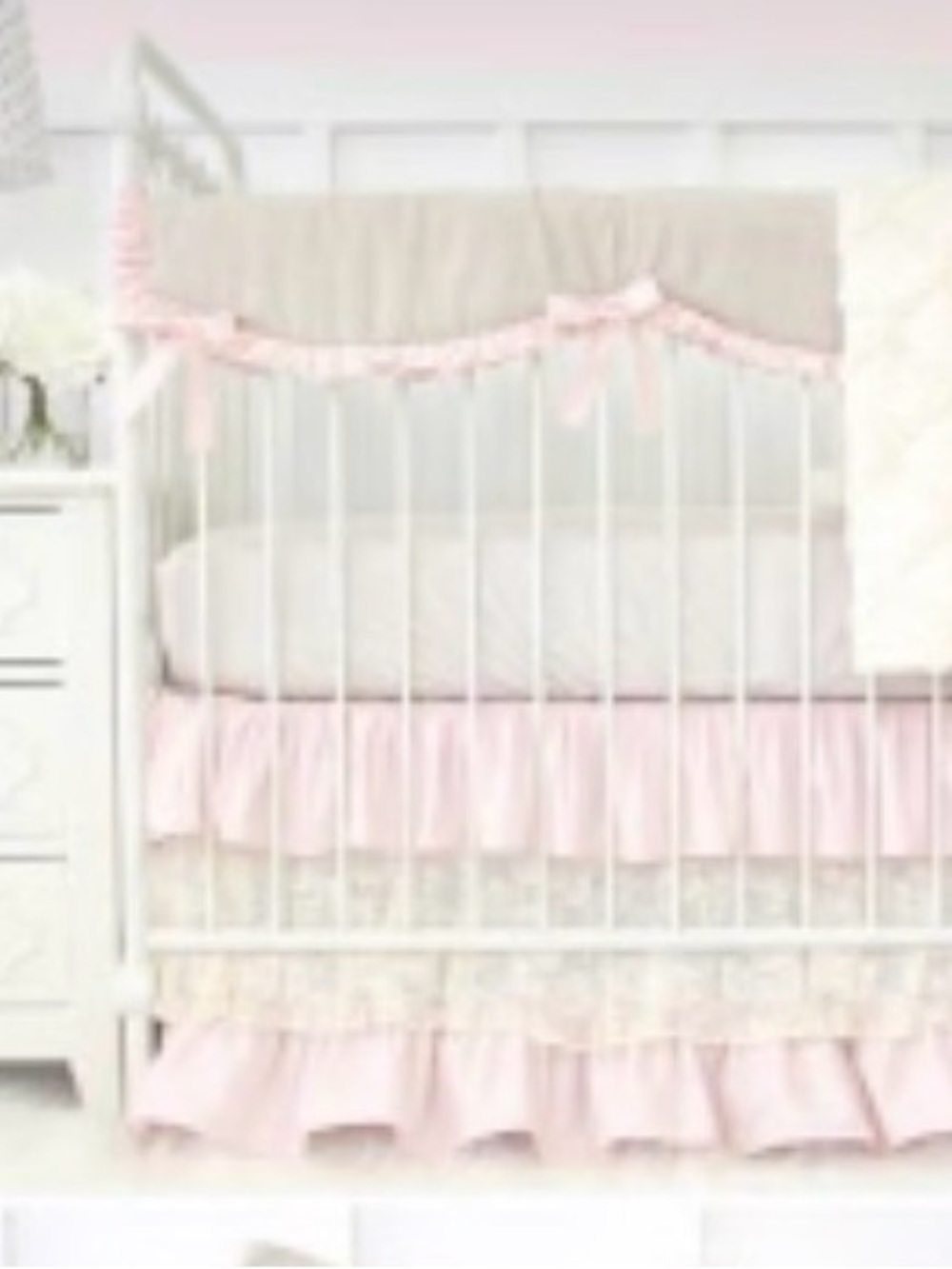 Caden Lane Linen and Lace Crib Skirt